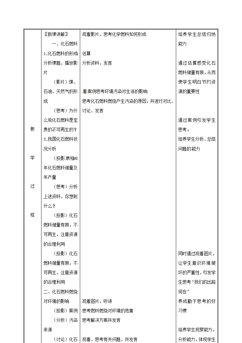 2020年粤教版九年级化学上册第5章 5.4古生物的“遗产”_化石燃料 教案03
