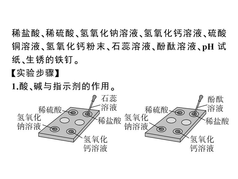 2020春安徽人教版九年级化学下册习题课件：7.实验活动6 酸、碱的化学性质 (共26张PPT)02