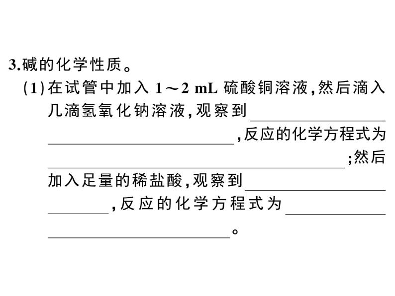 2020春安徽人教版九年级化学下册习题课件：7.实验活动6 酸、碱的化学性质 (共26张PPT)05