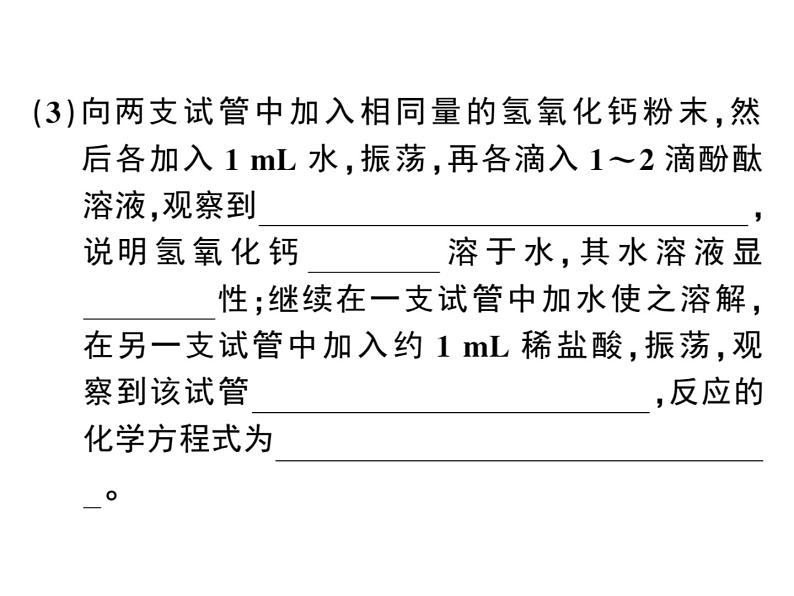 2020春安徽人教版九年级化学下册习题课件：7.实验活动6 酸、碱的化学性质 (共26张PPT)07