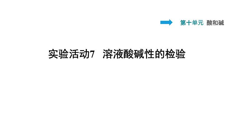 2020春人教版九年级下册化学（安徽专版）习题课件：实验活动7  溶液酸碱性的检验(共23张PPT)01