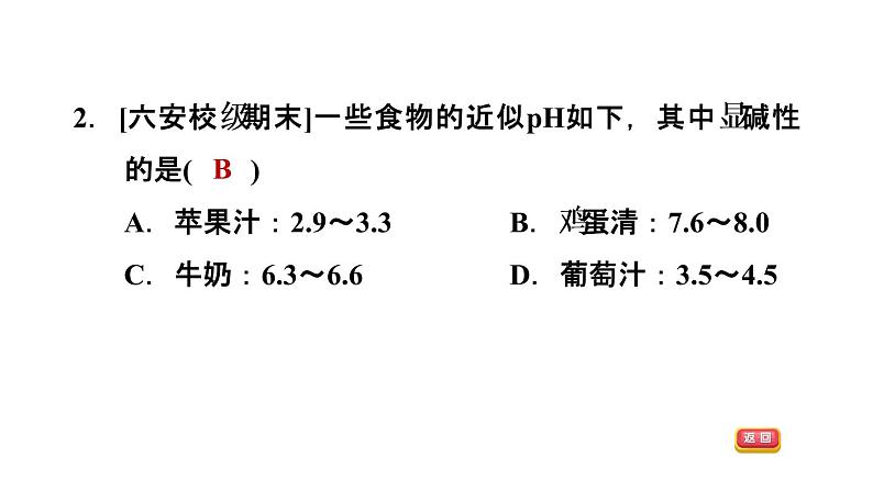 2020春人教版九年级下册化学（安徽专版）习题课件：实验活动7  溶液酸碱性的检验(共23张PPT)04