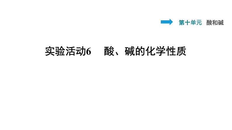 2020春人教版九年级下册化学习题课件：第十单元 实验活动6 酸、碱的化学性质(共25张PPT)01