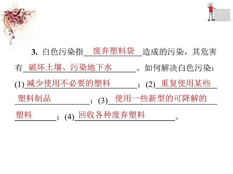 2020春人教版九年级化学下册第十二单元  课题3　有机合成材料  同步习题课件（共24张PPT）第4页