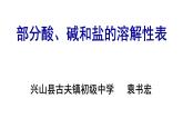 人教版初中化学复习课：《酸碱盐溶解性表》课件