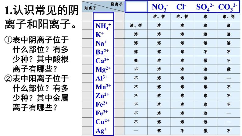 人教版初中化学复习课：《酸碱盐溶解性表》课件03