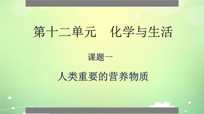 人教版初中化学九下12.1 人类重要的营养物质 课件第2页