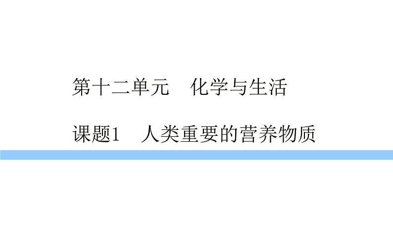 人教版化学九下12.1 人类重要的营养物质 课件01