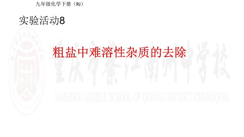 人教九年级化学下册第11单元实验活动8(共23张PPT)第1页