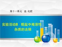 人教版九年级下册实验活动8 粗盐中难溶性杂质的去除说课ppt课件