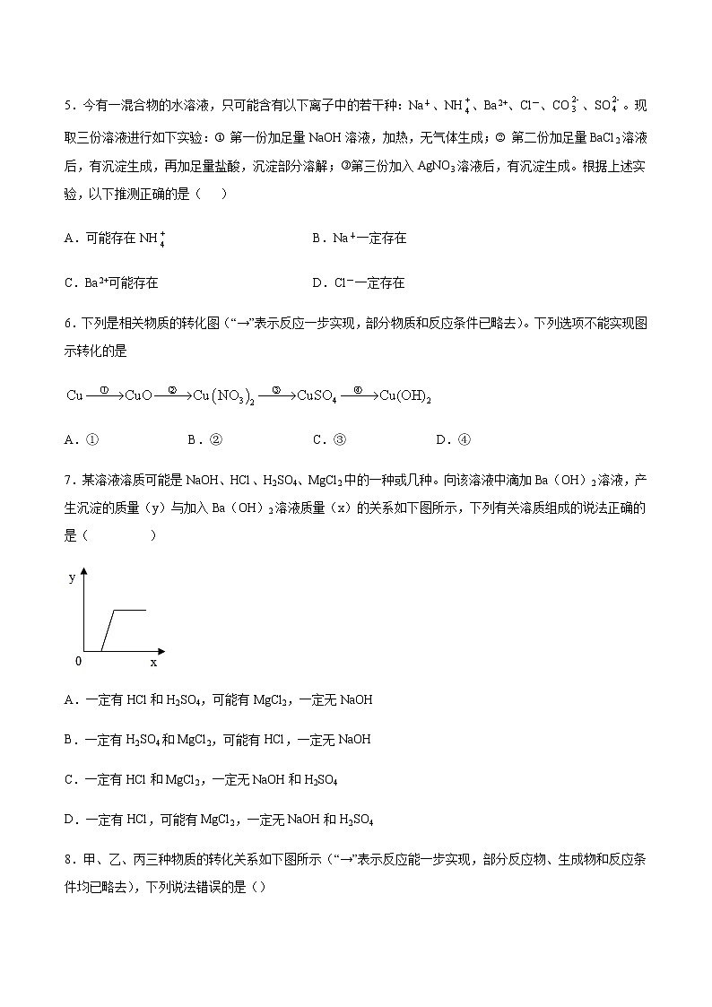 （重庆）2021届初三化学人教版第一轮复习——物质的鉴别、推断与分离、提纯专题复习02