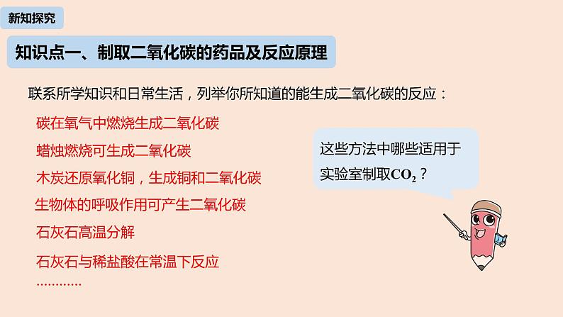 初中化学人教版九年级（上册）第6单元 课题2 二氧化碳制取的研究（第一课时）课件05