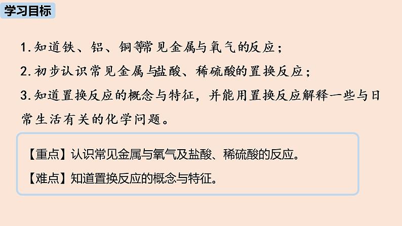 初中化学人教版九年级（下册）第8单元 课题2 金属的化学性质（第一课时）课件02