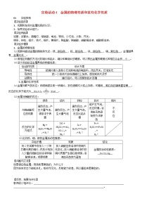 初中人教版实验活动 4 金属的物理性质和某些化学性质精品精练