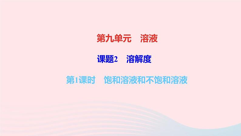 九年级化学下册第九单元溶液课题2溶解度第1课时饱和溶液和不饱和溶液作业课件新版新人教版01