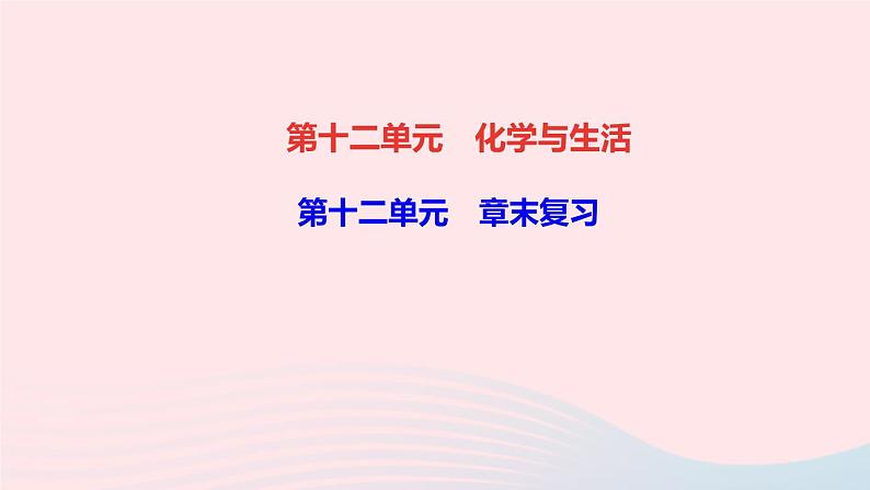 九年级化学下册第十二单元化学与生活章末复习作业课件新版新人教版01