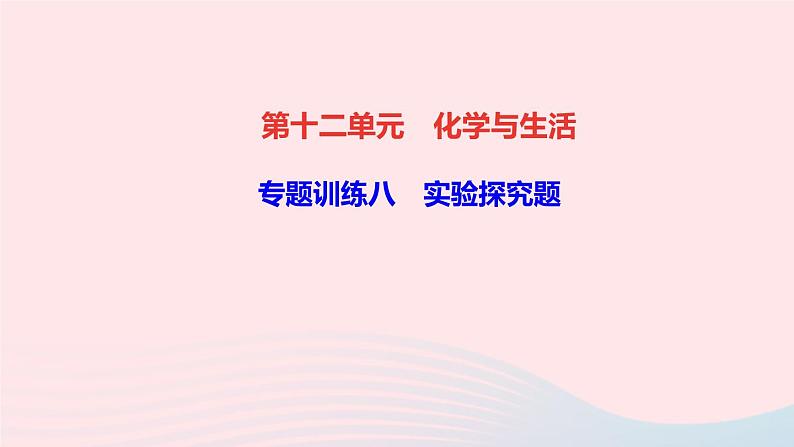 九年级化学下册第十二单元化学与生活专题训练八实验探究题作业课件新版新人教版第1页