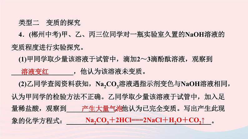 九年级化学下册第十二单元化学与生活专题训练八实验探究题作业课件新版新人教版第7页