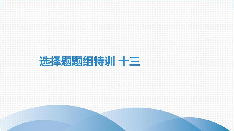 备战2021学年广东中考化专题突破 选择题题组特训 十三01