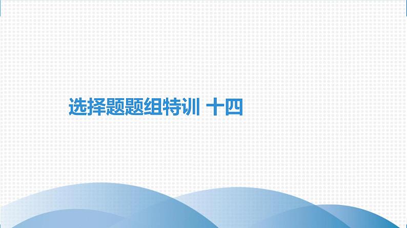 备战2021学年广东中考化专题突破 选择题题组特训 十四01