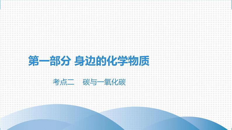 备战2021学年广东中考化学课时作业 考点二　碳与一氧化碳 练习课件01