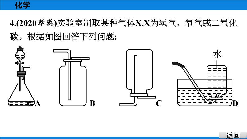 备战2021学年广东中考化学课时作业 考点四　常见气体的制取 练习课件04