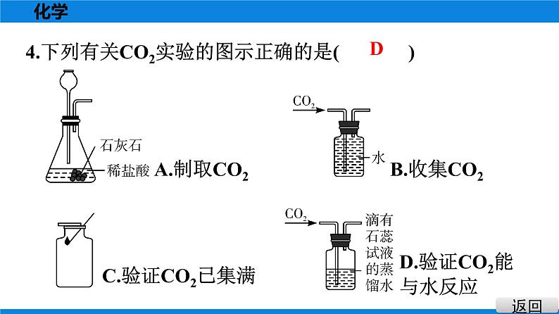 备战2021学年广东中考化学课时作业 考点三　二氧化碳第5页
