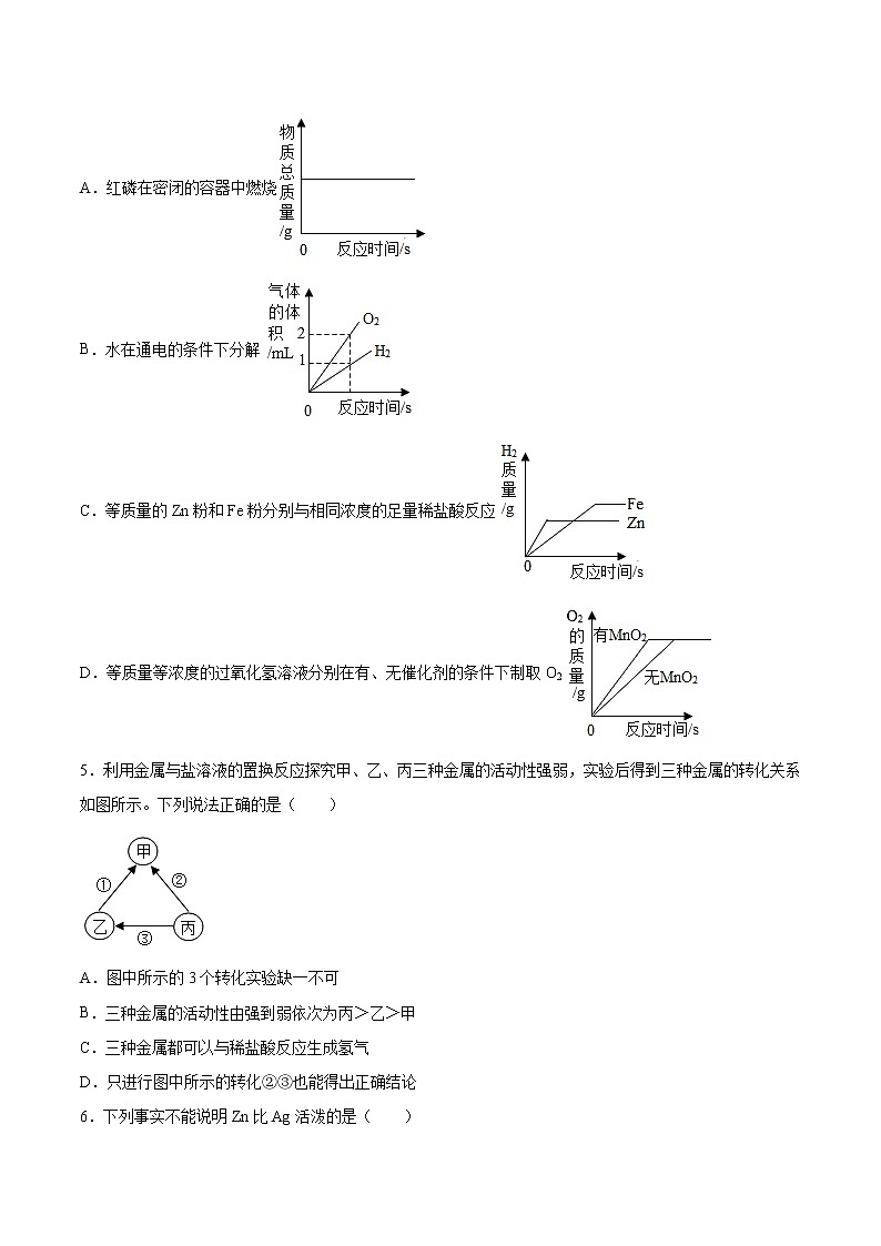初中化学仁爱版九年级下册专题8金属和金属材料单元2金属的性质课时练习02