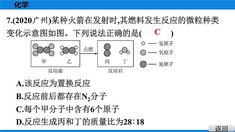 备战2021学年广东中考化学课时作业 考点十六　质量守恒定律及其应用　化学方程式第8页