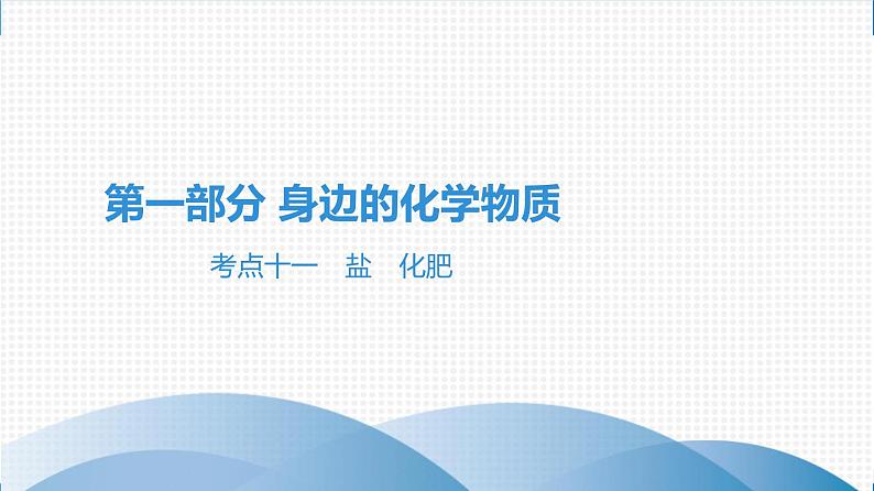 备战2021学年广东中考化学课时作业 考点十一　盐　化肥 练习课件01