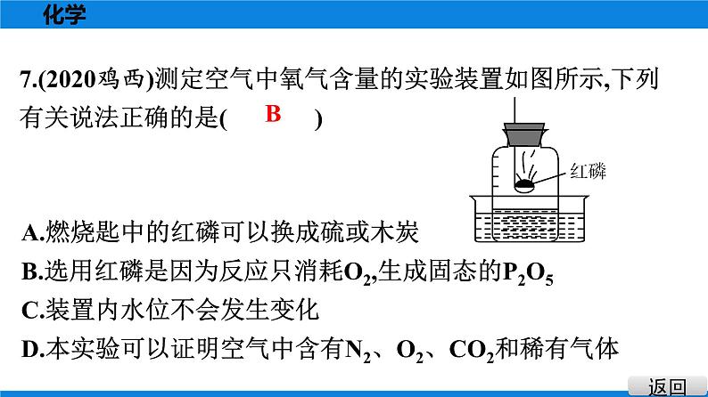 备战2021学年广东中考化学课时作业 考点一　我们周围的空气 练习课件07