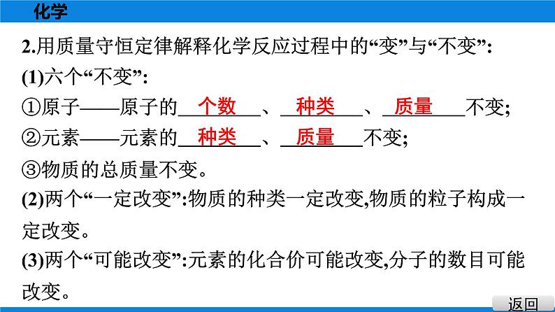 备战2021广东中考化学课堂教本第三部分 考点十六 质量守恒定律及其应用　化学方程式 试卷课件03