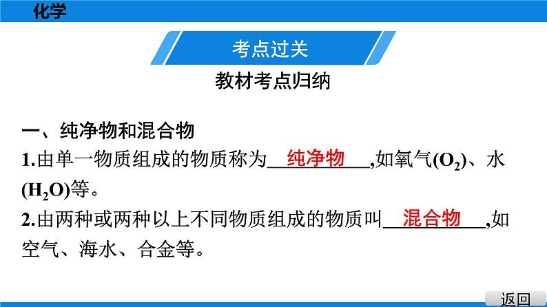 备战2021广东中考化学课堂教本第二部分 考点十二 物质的分类 课件02