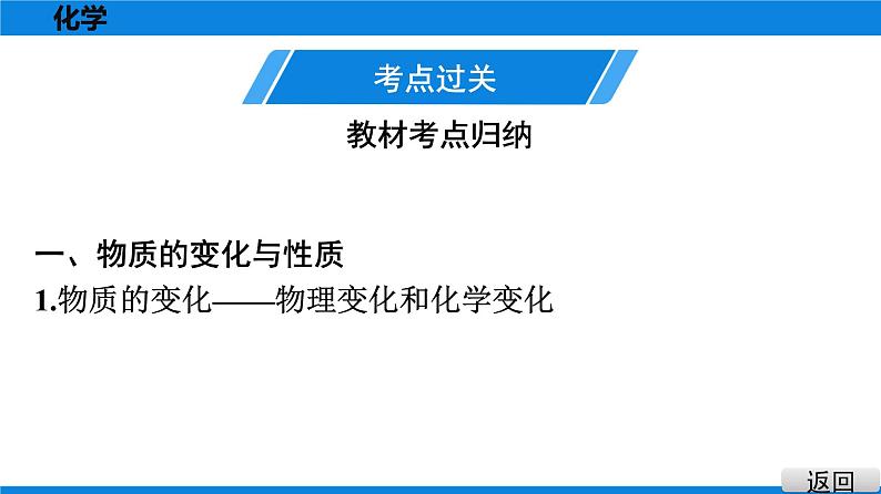 备战2021广东中考化学课堂教本第三部分 考点十五 物质的变化与性质　化学反应类型 课件02