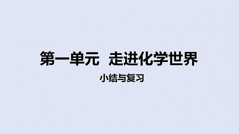 人教版九年级上册期末复习  第一单元 走进化学世界 复习课件第1页