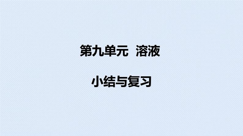 人教版九年级下册期末复习  第九单元 溶液 复习课件01