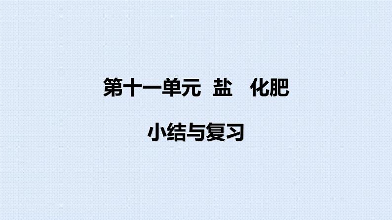 人教版九年级下册期末复习  第十一单元 盐 化肥  复习课件01