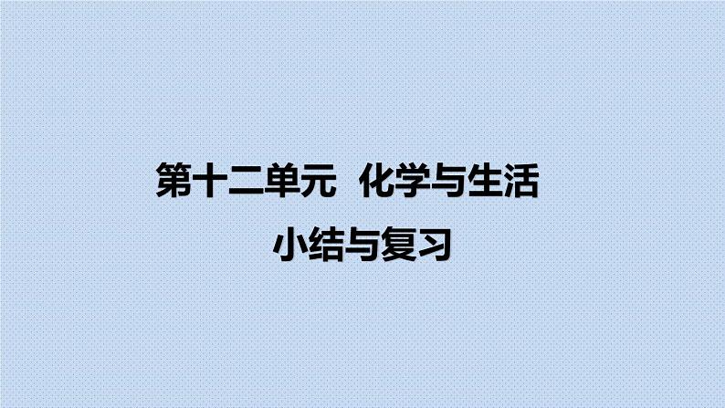 人教版九年级下册期末复习  第十二单元化学与生活 复习课件01