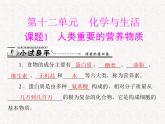 人教版九年级下册化学 第十二单元 课题1 人类重要的营养物质  PPT 课件