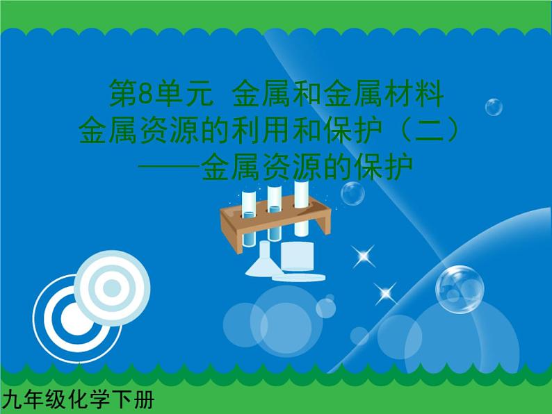 第八单元 金属资源的利用和保护（二）课件   人教版 九年级下册 化学第1页