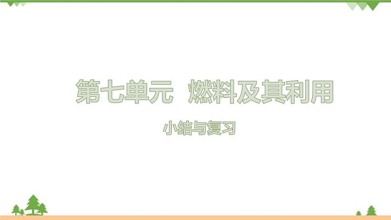 【精品课件】人教版九年级化学上册第七单元复习课件  燃料及其利用01