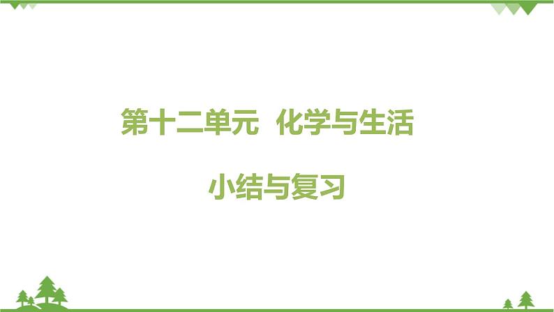 【精品课件】人教版九年级化学下册第十二单元复习课件 化学与生活01