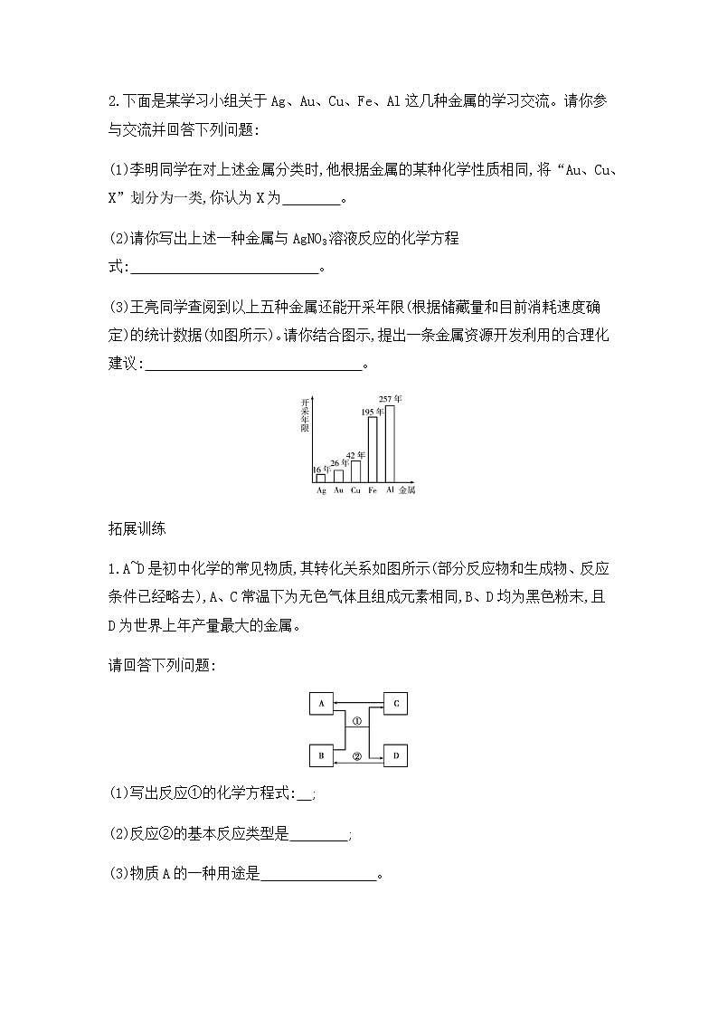 人教版初中化学九年级下册第八单元 金属和金属材料课题3 金属资源的利用和保护习题(1)02