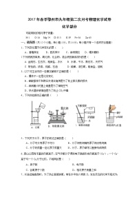 2017年湖北省鄂州市九年级下学期第二次月考化学试题