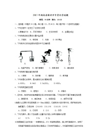 2017年湖南省株洲市中考化学试卷