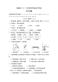 2017年山东省青岛市中考化学试卷及答案