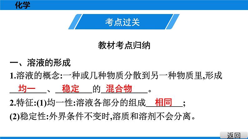 备战2021广东中考化学课堂教本第一部分 考点六 溶液 课件02