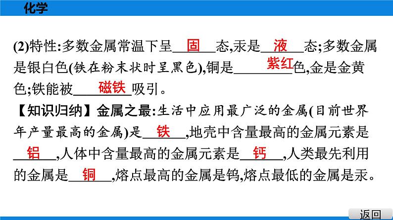 备战2021广东中考化学课堂教本第一部分 考点七 金属材料　金属资源的利用和保护 课件03