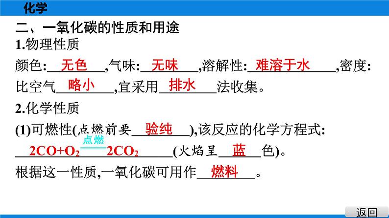 备战2021广东中考化学课堂教本第一部分 考点二 碳与一氧化碳 课件06