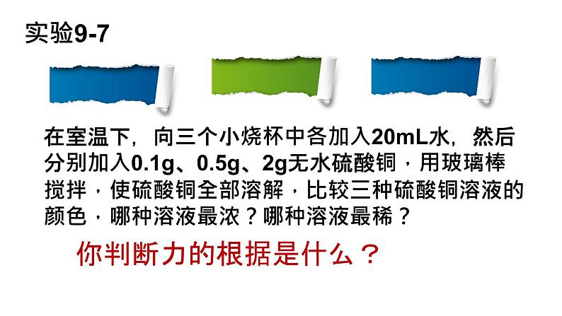 人教部编版课题9.3 溶液的浓度第一课时 精品PPT课件+视频05